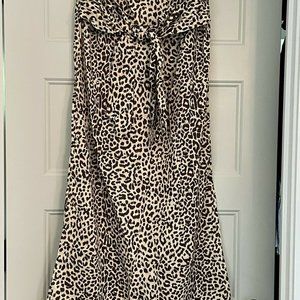jcrew bow front strapless swimcover leopard s NWT Dress Beach Pool Beachdress